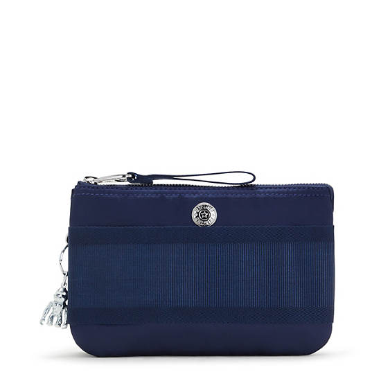 Sacs Kipling Creativity Extra Large Metallic Wristlet Bleu Marine | FR 1148ZU